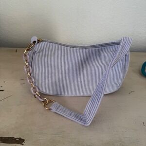 Y2KL‎ Lilac Corduroy Shoulder Bag Chain Strap Mini Handbag Trendy Y2K Style